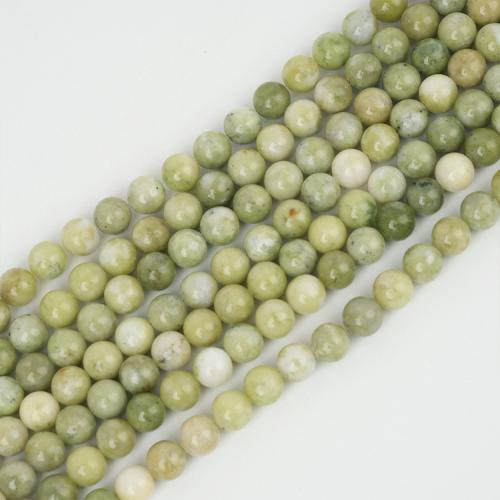 Gemischte Edelstein Perlen, Südliche Jade, rund, poliert, DIY & verschiedene Größen vorhanden, grün, Länge:ca. 38 cm, verkauft von Strang