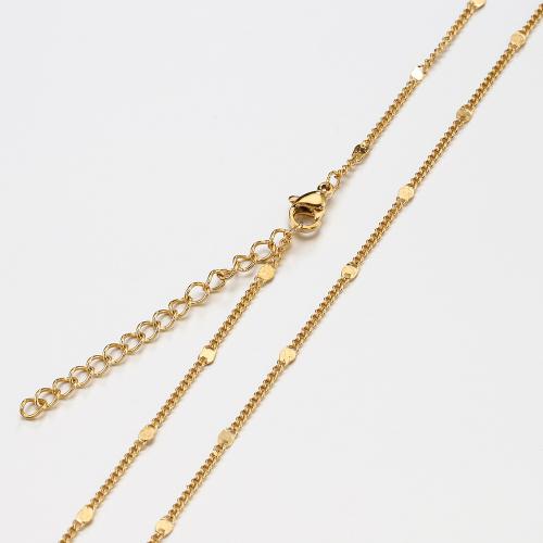 Halskette, 304 Edelstahl, mit Verlängerungskettchen von 5cm, Vakuum-Ionen-Beschichtung, DIY, keine, Länge:ca. 45 cm, verkauft von PC