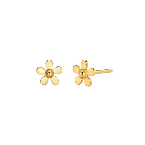 Sterling Silver Stud Earring, 925 Sterling Silver, petals, plated, for woman 