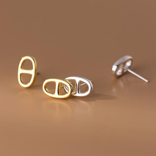 925 Sterling Silver Stud Earring, plated, for woman & hollow 