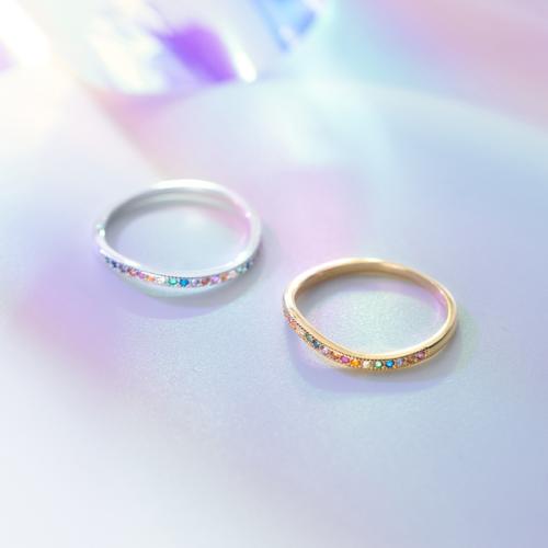 925スターリングシルバー 指輪, メッキ, 異なるサイズの選択 & 女性用 & ライン石のある, 無色, サイズ:6-8, 売り手 パソコン
