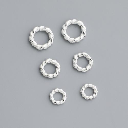 Связывание стерлингового серебра кольцо, 925 пробы, полированный, DIY & разный размер для выбора, серебряный, продается PC