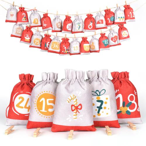 Рождественский мешок подарка, ткань, Рождественский дизайн, разноцветный продается указан