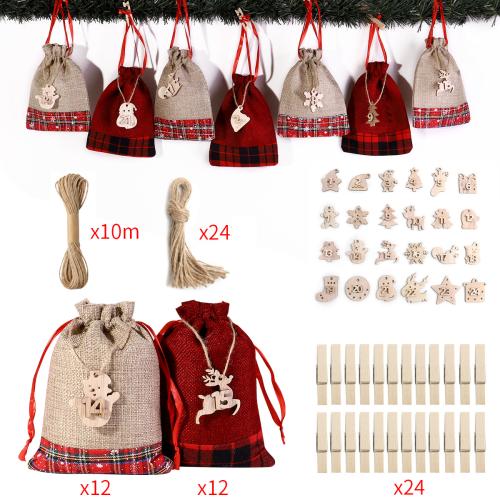 Weihnachtsgeschenkbeutel, Leinen, Weihnachts-Design & verschiedene Stile für Wahl, 180x130mm, verkauft von setzen[
