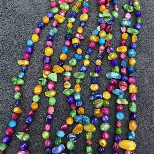 Perles nacres baroques de culture d'eau douce , perle d'eau douce cultivée, bijoux de mode & DIY, multicolore, Length about 6-8mm, Environ Vendu par brin