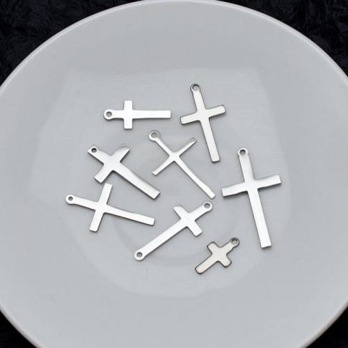 Stainless Steel Cross Pendants, 304 Stainless Steel, polished, DIY original color [