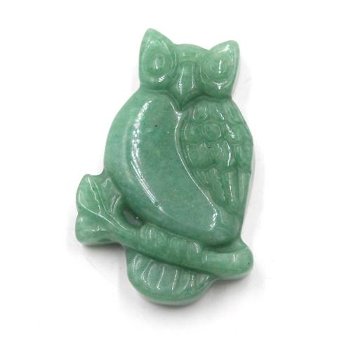 Gemstone Jewelry Pendant, Natural Stone, Owl, Carved, DIY 