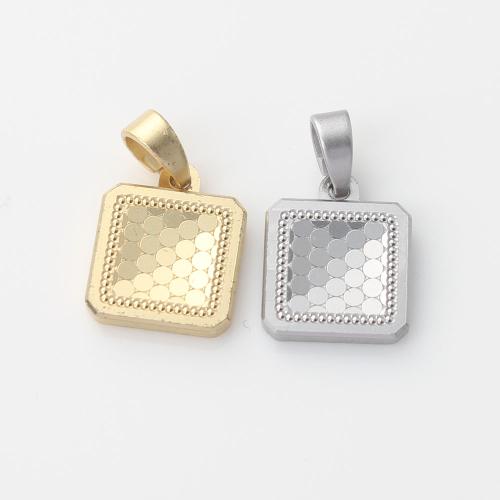Brass Jewelry Pendants, Square, plated, DIY 