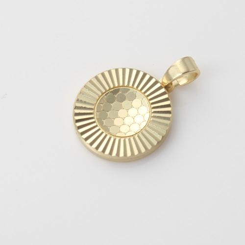 Brass Jewelry Pendants, Round, plated, DIY 