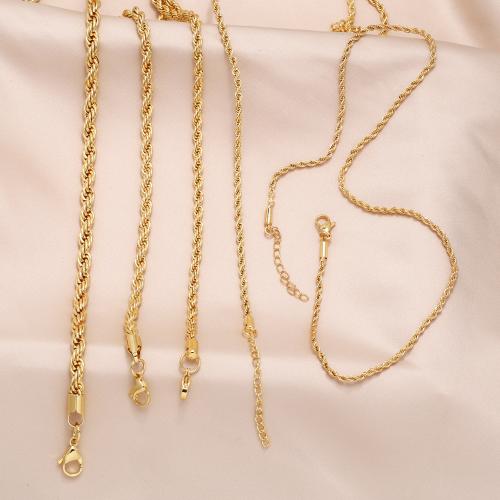 Ожерелье ручной латунные, Латунь, Другое покрытие, ювелирные изделия моды & разный размер для выбора, Золотой, продается PC