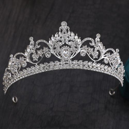 Bridal Tiaras, Zinc Alloy, plated, fashion jewelry & for woman & with rhinestone diameter 140mm, height 70mm, arc length 300mm 