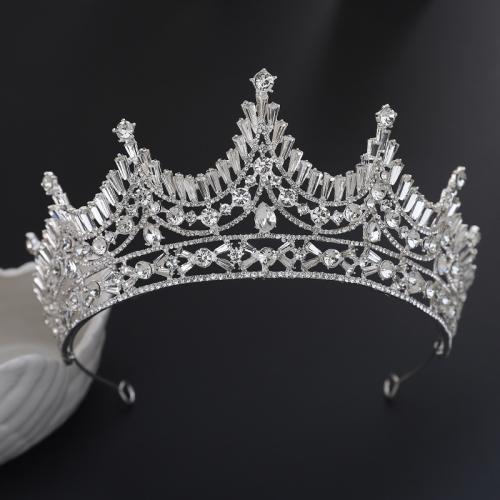 Bridal Tiaras, Zinc Alloy, plated, fashion jewelry & for woman & with rhinestone diameter 140mm, height 75mm, arc length 320mm 