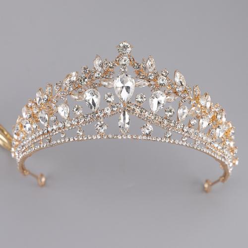 Bridal Tiaras, Zinc Alloy, with Crystal, plated, fashion jewelry & for woman & with rhinestone diameter 150mm, height 70mm 