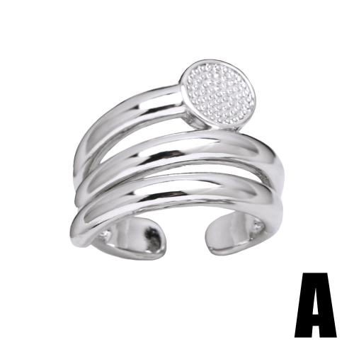 Brass Finger Ring, plated, fashion jewelry silver color 