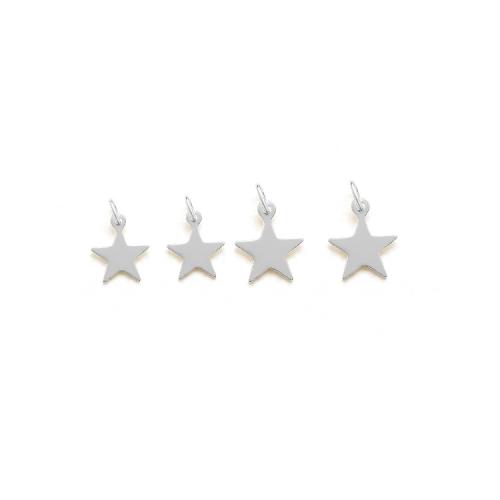 Sterling Silver Star Pendants, 925 Sterling Silver, plated, DIY silver color 