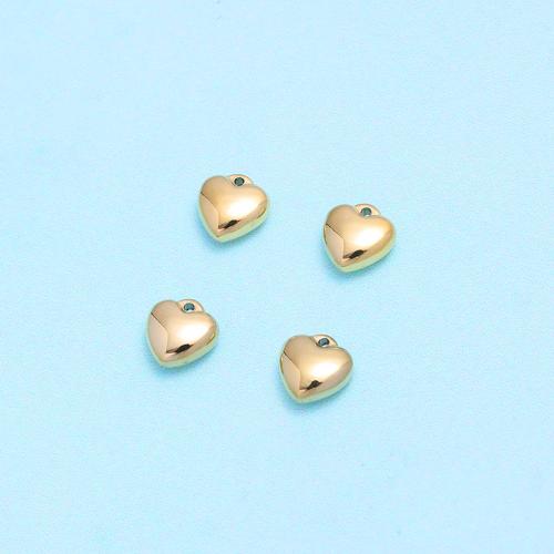 Stainless Steel Heart Pendants, 304 Stainless Steel, Vacuum Ion Plating, DIY, golden [