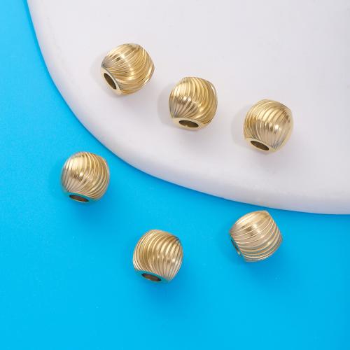 Edelstahl Perlen, 304 Edelstahl, Vakuum-Ionen-Beschichtung, DIY, goldfarben, verkauft von PC[