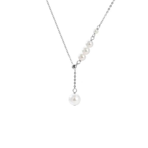 Titan Schmuck Halskette, Titanstahl, mit Kunststoff Perlen, mit Verlängerungskettchen von 5cm, handgemacht, Modeschmuck & für Frau, originale Farbe, Länge:ca. 43 cm, verkauft von PC