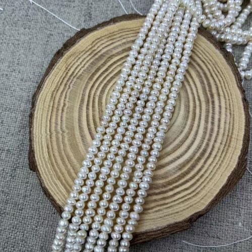 Perles de culture d'eau douce Keishi, perle d'eau douce cultivée, baroque, bijoux de mode & DIY, blanc, Length about 3-4mm, Environ Vendu par brin