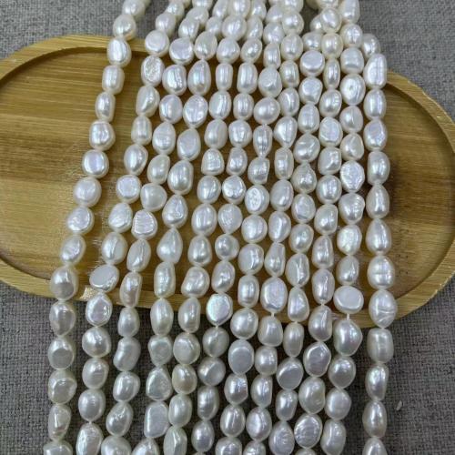 Perles de culture d'eau douce Keishi, perle d'eau douce cultivée, baroque, bijoux de mode & DIY, blanc, Length about 8-9mm, Environ Vendu par brin