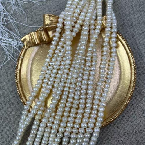 Naturel d'eau douce perles, perle d'eau douce cultivée, bijoux de mode & différentes qualités de choix & DIY, blanc, Length about 4-5mm, Environ Vendu par brin