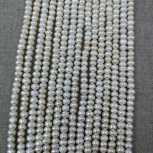 Naturel d'eau douce perles, perle d'eau douce cultivée, baroque, bijoux de mode & DIY, blanc, Length about 7-8mm, Environ Vendu par brin