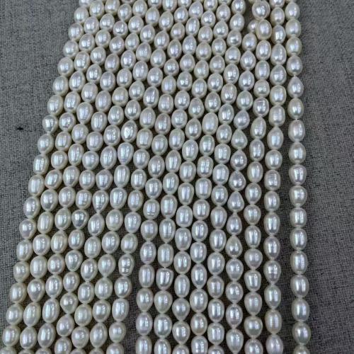 Rice Cultured Freshwater Pearl Beads, fashion jewelry & DIY, white, Length about 8-9mm, Approx 