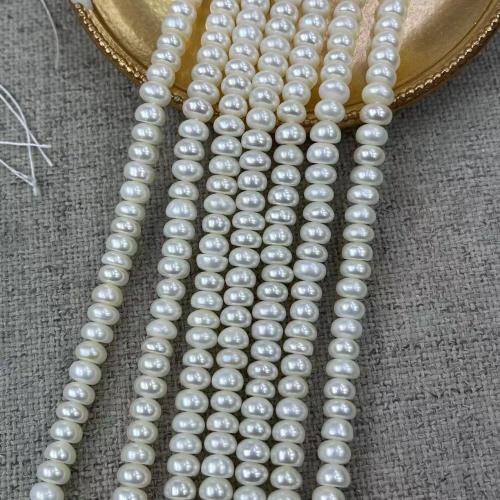 Naturel d'eau douce perles, perle d'eau douce cultivée, baroque, bijoux de mode & DIY, blanc, Length about 5-6mm, Environ Vendu par brin