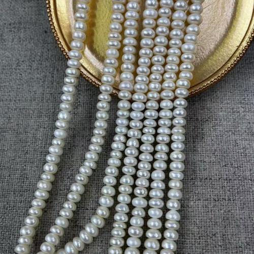 Naturel d'eau douce perles, perle d'eau douce cultivée, baroque, bijoux de mode & DIY, blanc, Length about 5-6mm, Environ Vendu par brin