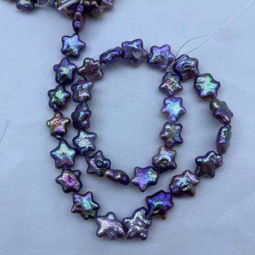 Baroque Cultured Freshwater Pearl Beads, Star, fashion jewelry & DIY, multi-colored, Length about 12-13mm, Approx 