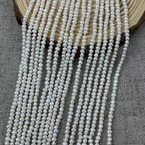 Potato Cultured Freshwater Pearl Beads, Slightly Round, fashion jewelry & DIY, white, 2.5mm, Approx 