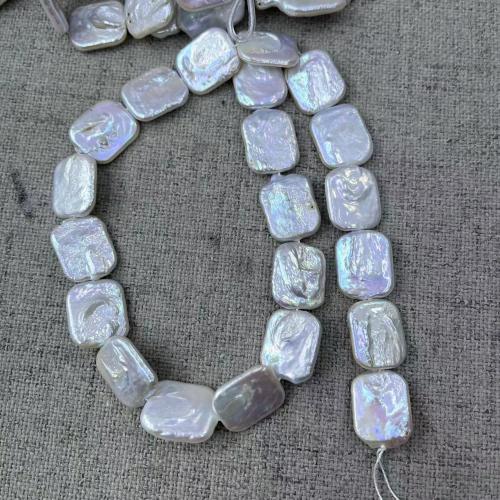 Baroque Cultured Freshwater Pearl Beads, Rectangle, fashion jewelry & DIY, white Approx 