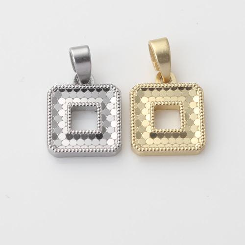 Brass Jewelry Pendants, Square, plated, DIY 