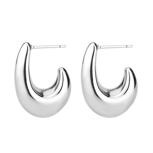925 Sterling Silver Stud Earring, fashion jewelry & for woman, silver color 