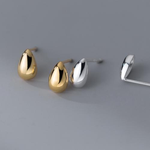 925 Sterling Silver Stud Earring, Teardrop, plated, fashion jewelry & for woman 