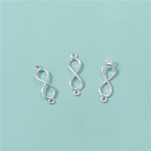 Sterling Silver Charm Connector, 925 Sterling Silver, Infinity, DIY & hollow, silver color Approx 1.3mm [