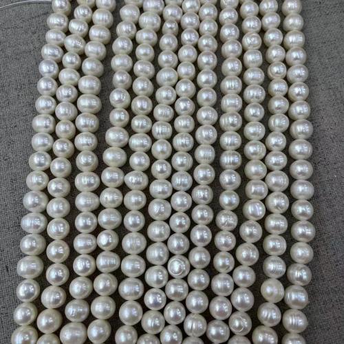 Potato Cultured Freshwater Pearl Beads, Slightly Round, fashion jewelry & DIY, white, Length about 11-12mm, Approx 