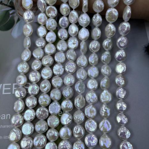 Bouton de culture des perles d'eau douce, perle d'eau douce cultivée, bijoux de mode & DIY, blanc, Length about 11-12mm, Environ Vendu par brin