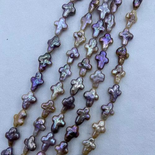 Baroque Cultured Freshwater Pearl Beads, Cross, fashion jewelry & DIY, multi-colored Approx 