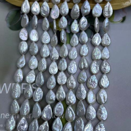 Perle de culture d'eau douce forme goutte, perle d'eau douce cultivée, larme, bijoux de mode & DIY, blanc Environ Vendu par brin