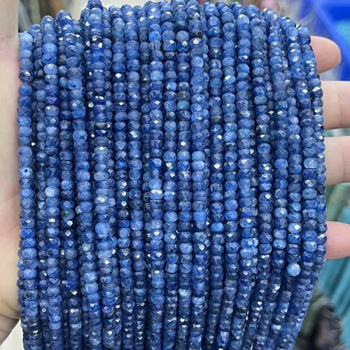 Perla De Cianita Natural, ábaco, Joyería & Bricolaje & facetas, azul, 3x4mm, longitud:aproximado 38 cm, Vendido por Sarta