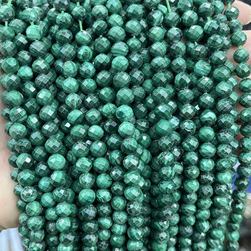 Natural Malachite Beads, Round, fashion jewelry & DIY & faceted, green, 6mm Approx 38 cm 