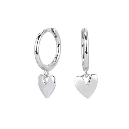 Sterling Silver Drop Earring, 925 Sterling Silver, Heart, fashion jewelry & for woman 