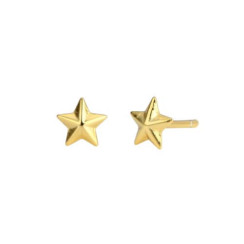 Sterling Silver Stud Earring, 925 Sterling Silver, Star, plated, fashion jewelry & for woman 