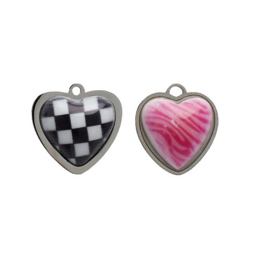 pendentifs de cœur en inox , Acier inoxydable 304, coeur, DIY & normes différentes pour le choix, plus de couleurs à choisir, Vendu par PC