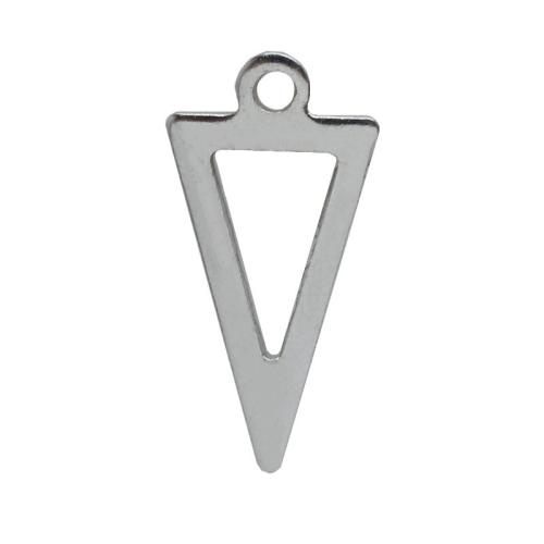 Stainless Steel Pendants, 304 Stainless Steel, Triangle, polished, DIY & hollow, original color 