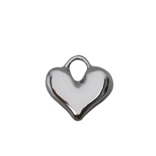 Colgantes de Aleación de Zinc en Forma de Corazón, chapado en color de plata, Bricolaje, 15x16mm, Vendido por UD