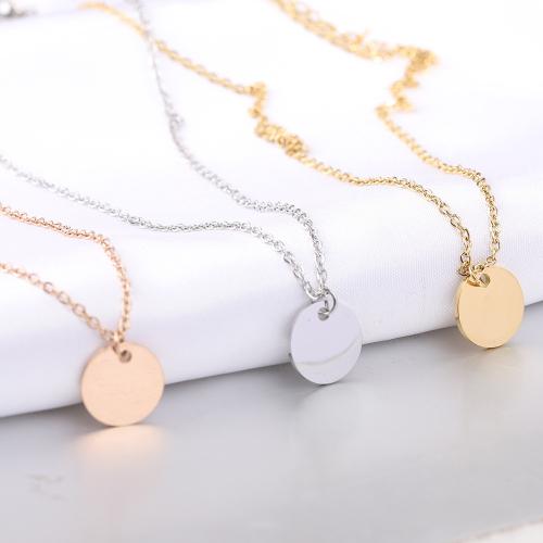 Titanium Steel Jewelry Necklace, with 5CM extender chain, Round, plated, Customized & for woman cm 
