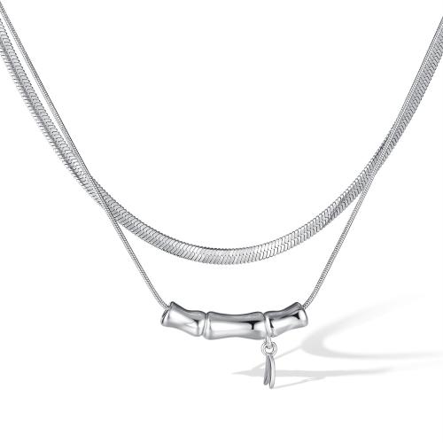 Collar de Acero Inoxidable, acero inoxidable 304, con 55mm extender cadena, pulido, 2 piezas & Joyería & unisexo, color original, longitud:410 cm, 465 cm, Vendido por Set