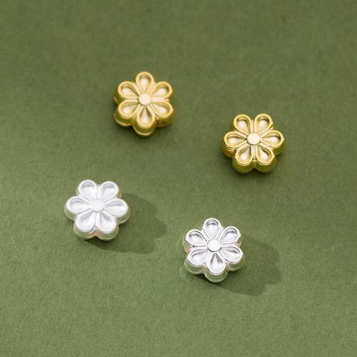 Perles intercalaires en argent , argent sterling 925, fleur, Placage, DIY, plus de couleurs à choisir Environ 2.2mm, Vendu par PC